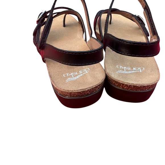 Dansko Roslyn Black Sandals Women's leather upper cork like sole size 39 - Picture 4 of 10